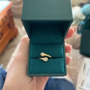 Effy Gold Two-Stone Twisted Ring with Clear Stones